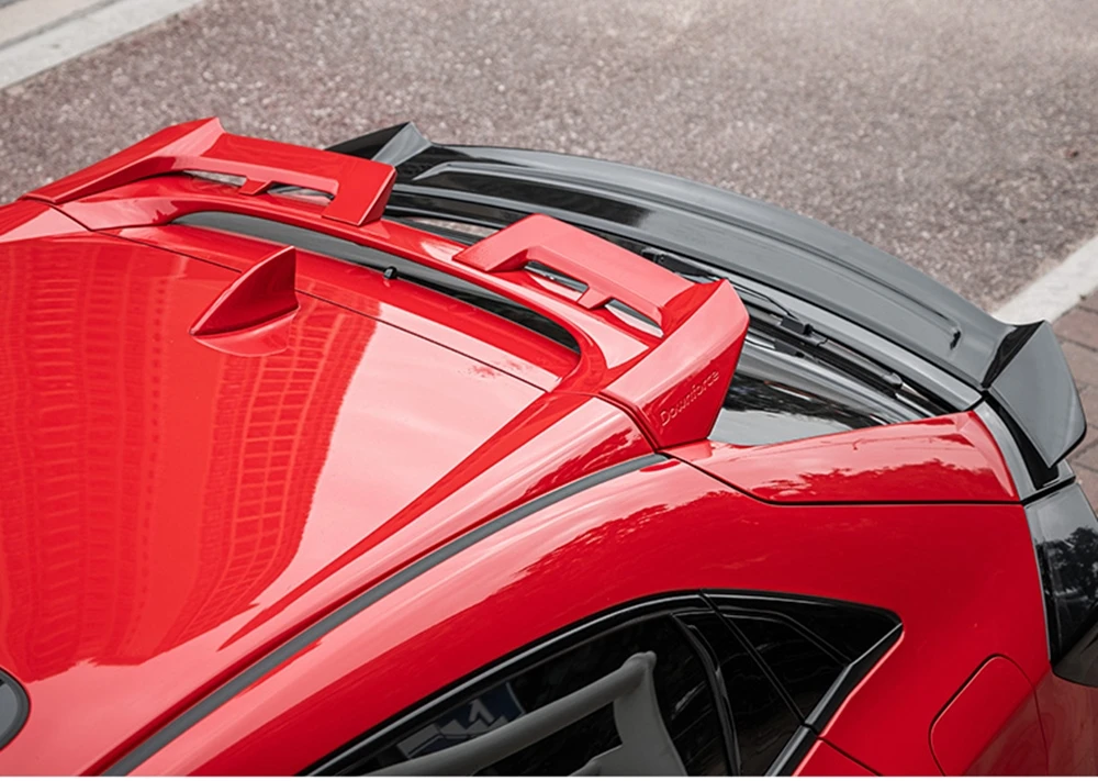 

Для Honda Civic Hatchback 2017-2021: спойлер на крышу, накладка на заднее стекло, накладка на крышку багажника, задний спойлер-лип, комплект обвеса