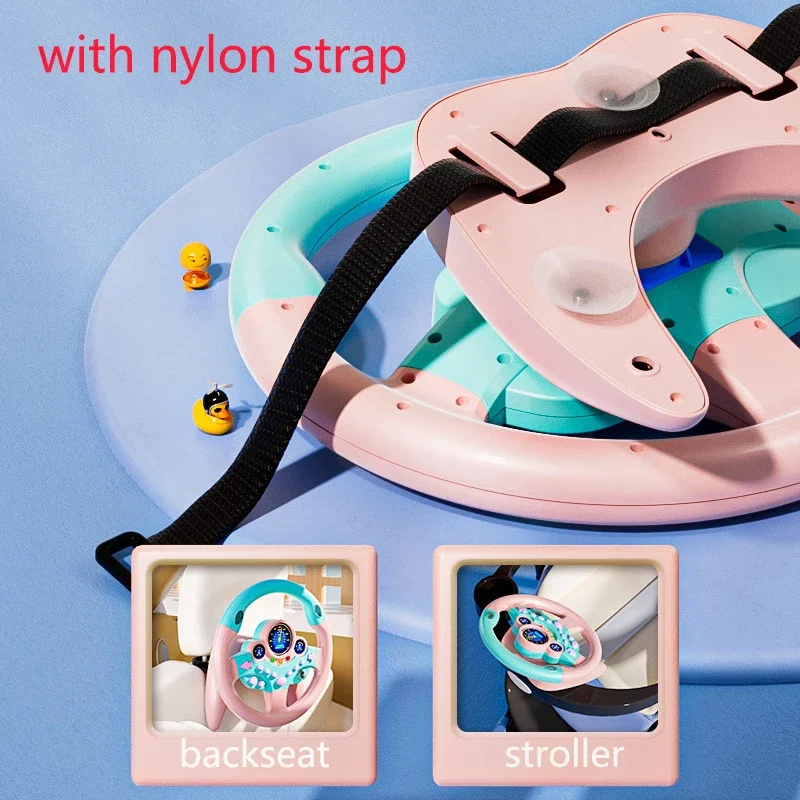 Jeu de simulation de siège arrière avec lumières et musique, jouets de volant pour enfants, simulateur de conduite préscolaire amusant, cadeau pour les tout-petits