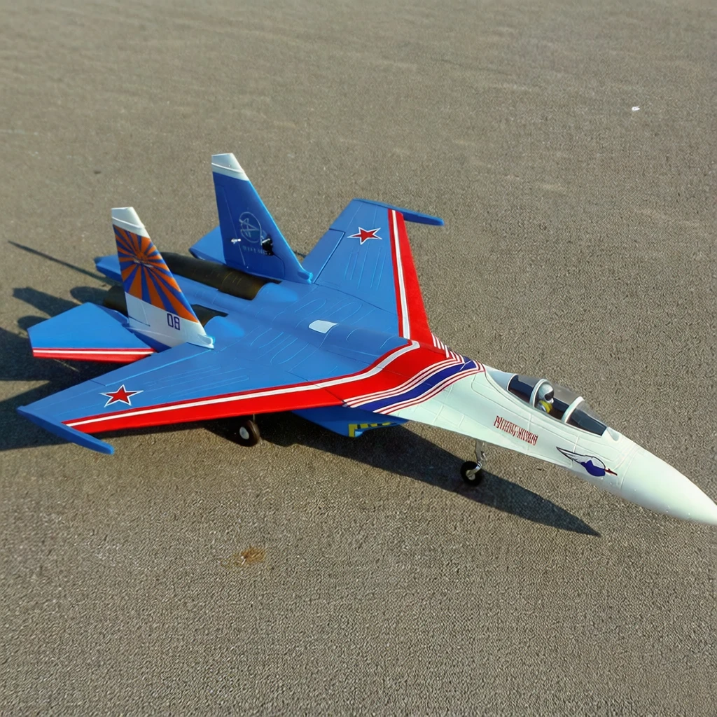 6 CH FlyFans Russian Demo SU-27 Twin 64mm RC EDF Jet PNP Version RC Model Plane view 5