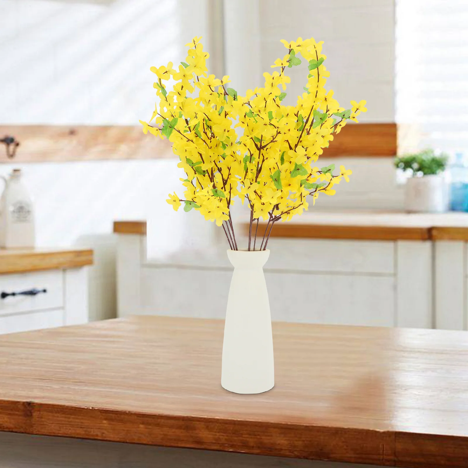 

10pcs Artificial Winter Jasmine Faux Flowers Branches For Home Wedding Party Table Vase Decor Fake Flower Bunch Outdoor Indoor