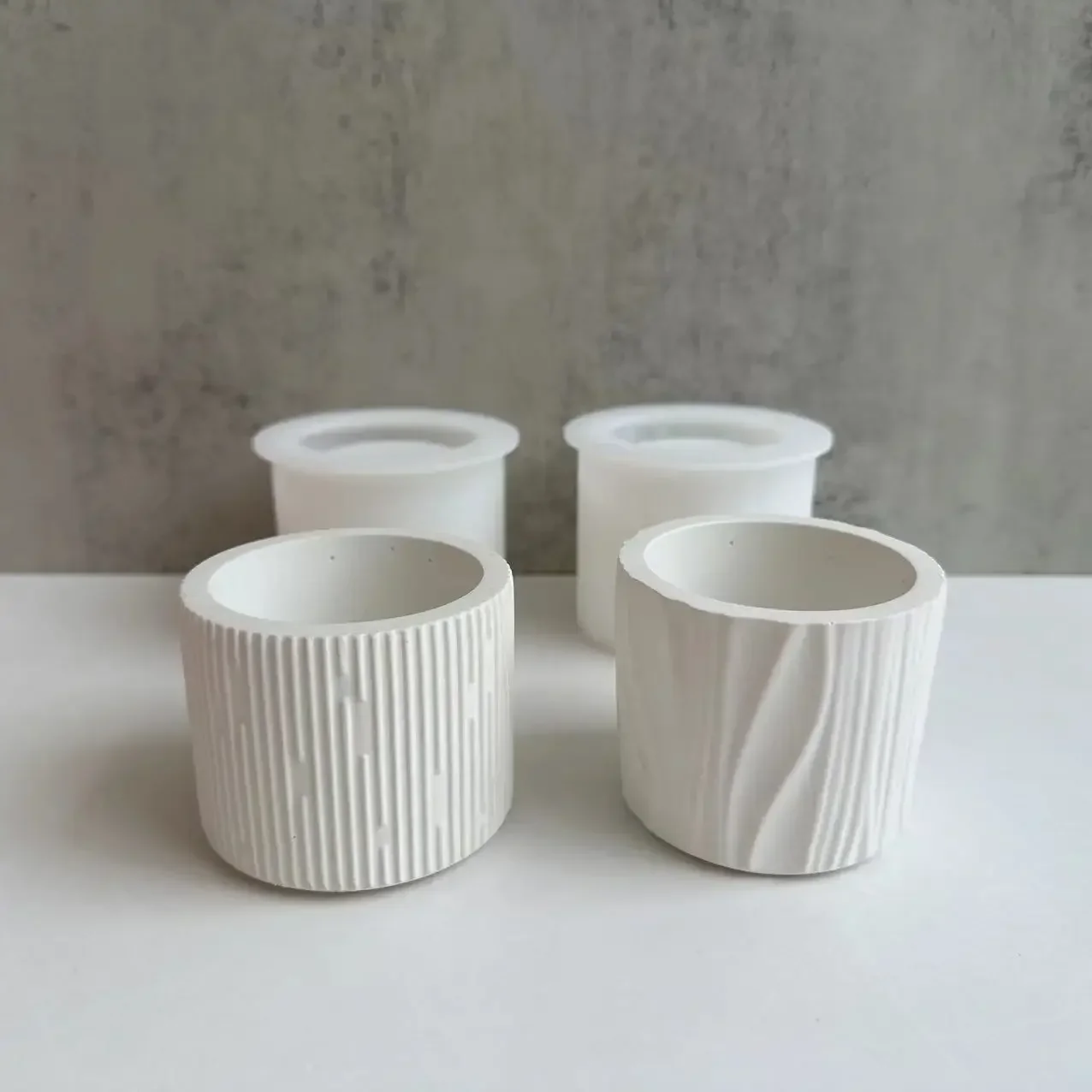

DIY Concrete Resin Circular Flowerpot Silicone Mold Gypsum Lined Candle Cup Top Quality for Home Garden Craft
