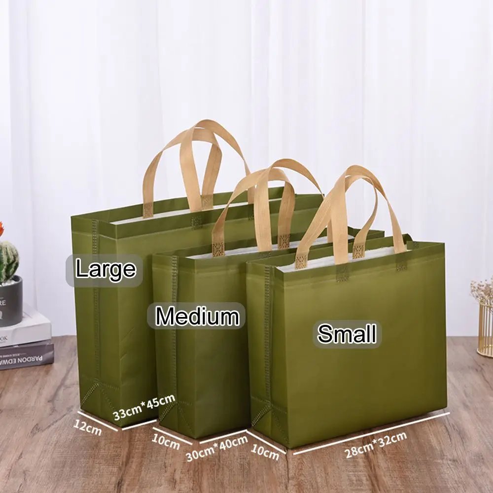 Durable with Handle DIY Green Blue Non Woven Tote Gift Bag Handbag Ecobag Eco Grocery Bag