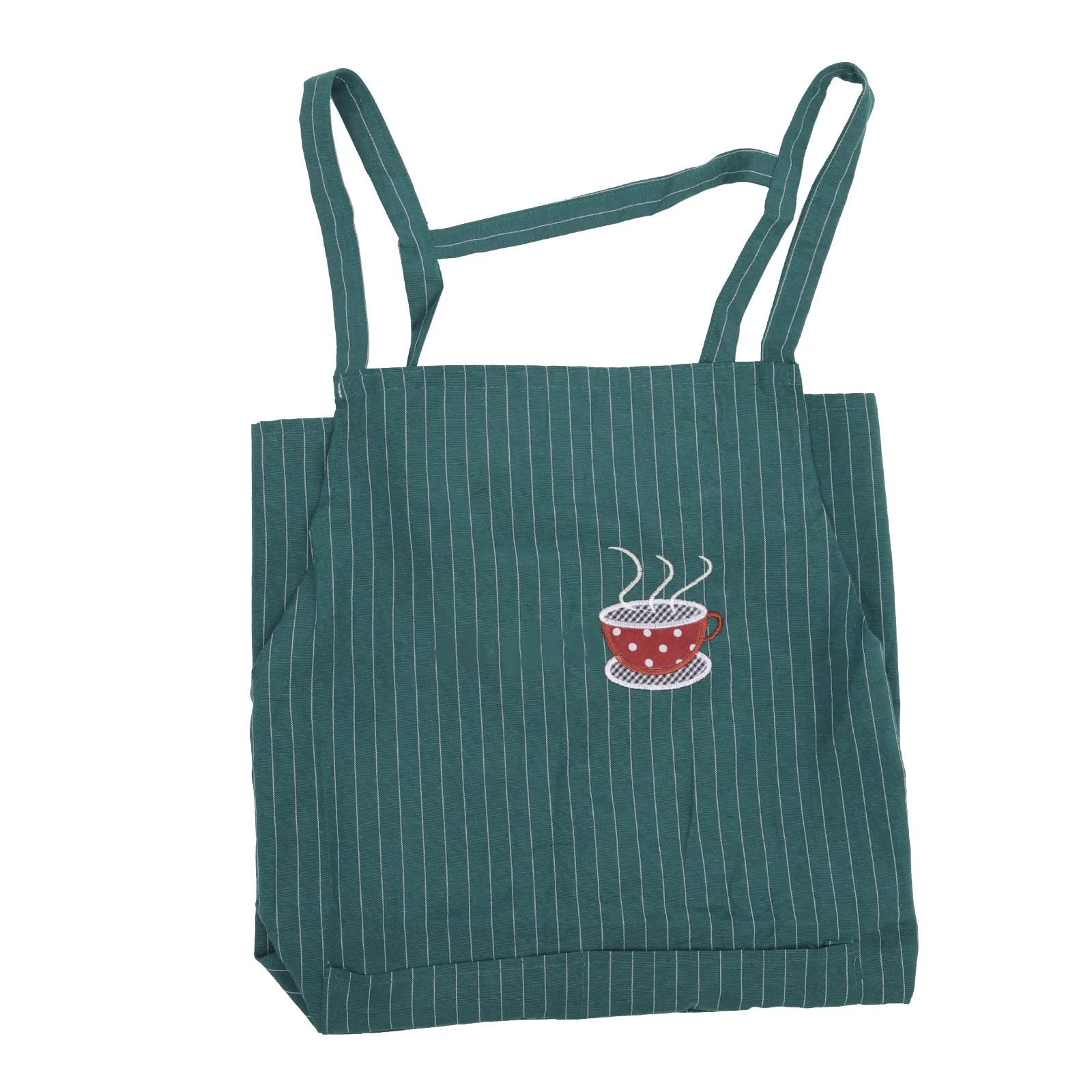 

Cotton Apron For Women Men Cooking Baking Household Workwear Anti-Stain Large Pocket Adjustable Strap Coffee Shop Home