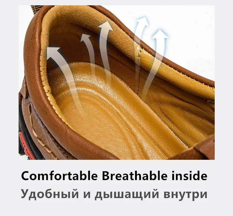 2026 Neue Herrenschuhe Echtleder Herren Slipper Hochwertige Atmungsaktive Herren Freizeitschuhe Outdoor Herren Sneakers Große Größe 48 – Detail 5