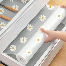 Non-Slip Easy Clean Kitchen Daisy Cabinet Liner, Waterproof Mat, Cupboard Liner,Waterproof Clear Kitchen Drawer Shelf Liner