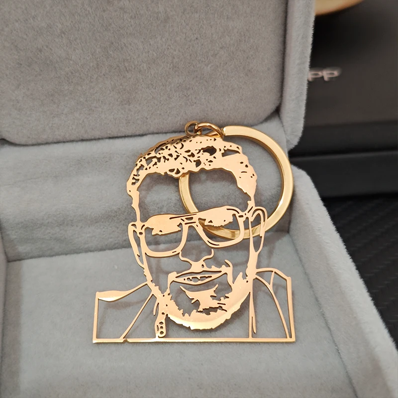 Customized Any Photo Logo Personalized Keychain Children Drawing Jewelry Gift Custom Keychain Pairing Stainless Steel Keyholders