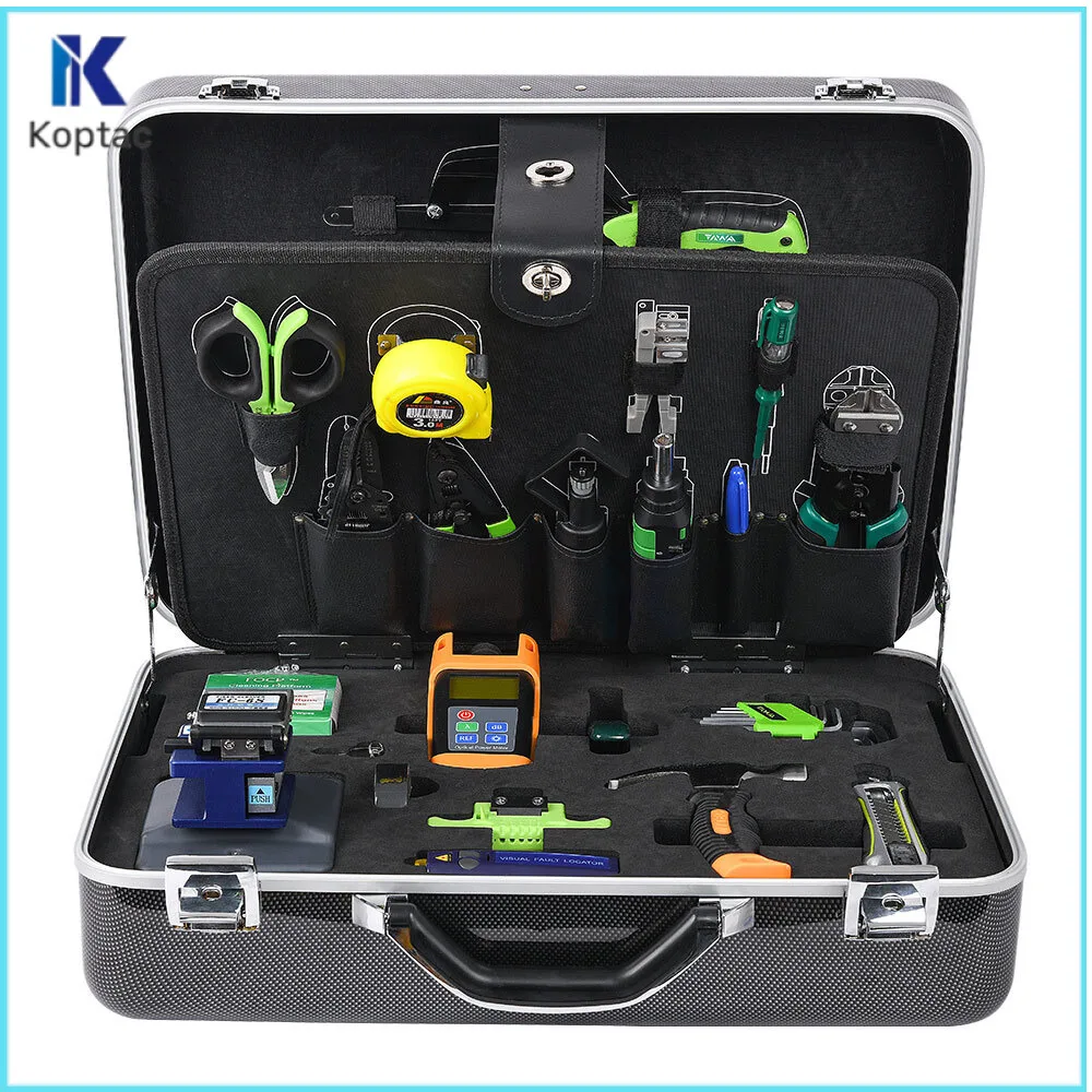 

TAWAA TFS-40D Optical Construction Tools Kit Optic Power Meter Fiber Cleaver FC-6S Cable Strippers Fiber Tool Kit