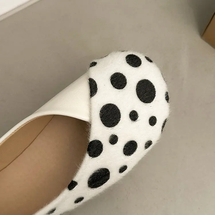 Frühlings-Neuheit: Damen-Flachschuhe mit Runder Spitze, Gepunktetem Wildleder, Bequeme Alltags-Loafer für Büro und Straße – Detail 13