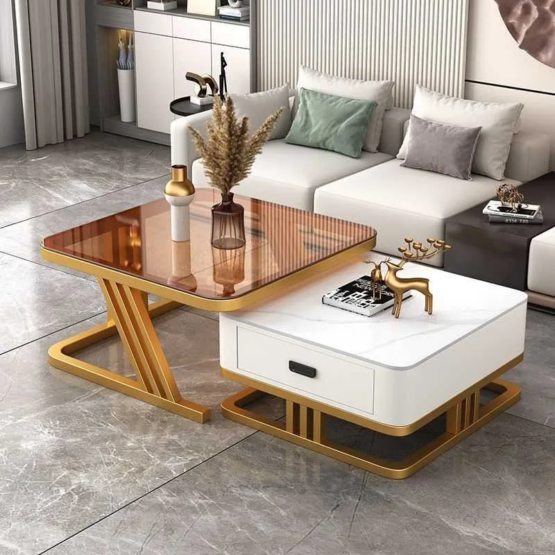 

Luxury Ethiopian Glass Glasses Style Tv Stand and Set of 3 Living Room Modern Coffee Table, Tv Stand With Coffee Table Set