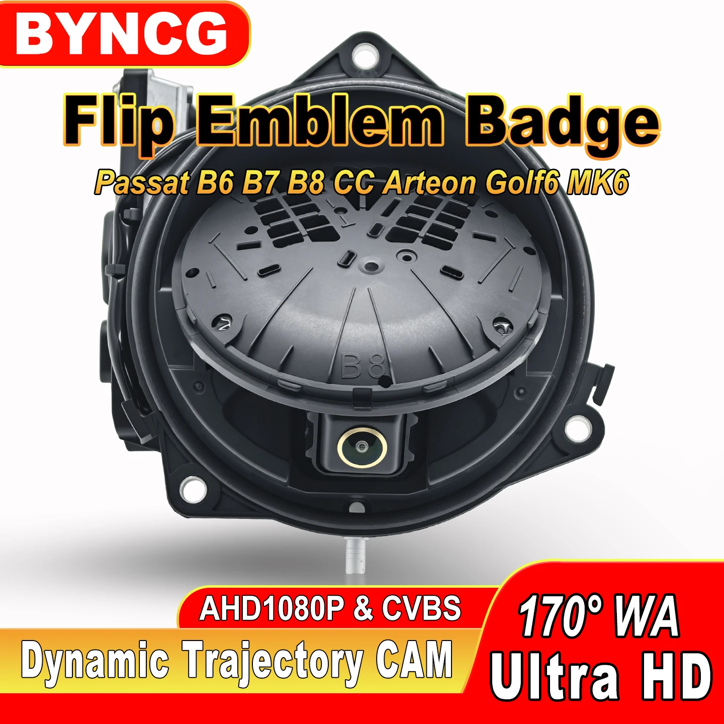 170° AHD 1080P Flip Emblem Rear View Reverse Backup Camera for Passat B6 B7 B8 CC  Golf6 MK6 Arteon Alltrack Beetle EOS T-ROC
