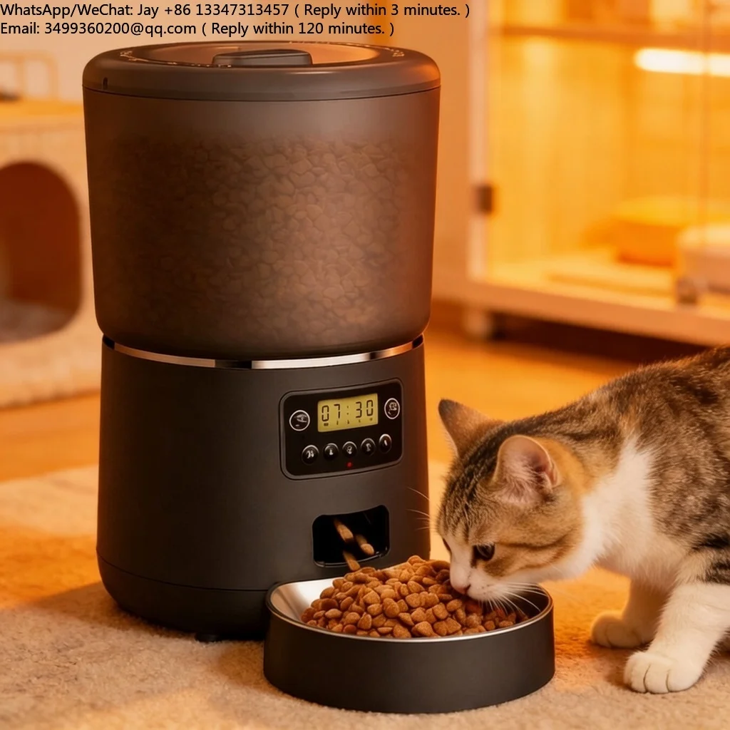 

4L Button Smart Pet Feeder Anti-Jam Design Smooth Dispensing Single Bowl Dog & Cat Food Dispenser Stainless Steel Dual Power