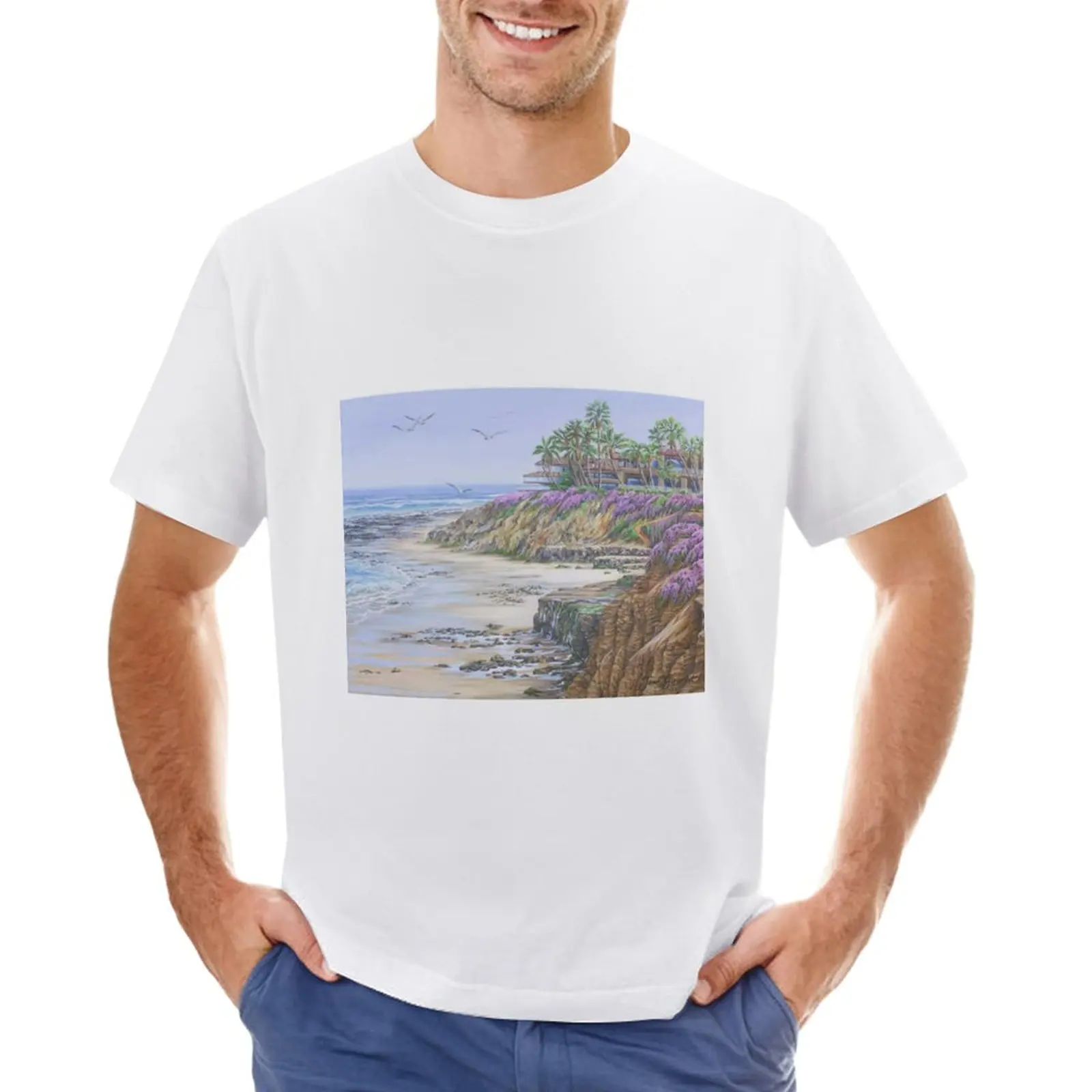 

Low Tide Solana Beach T-Shirt customizeds graphics T-shirts for men cotton