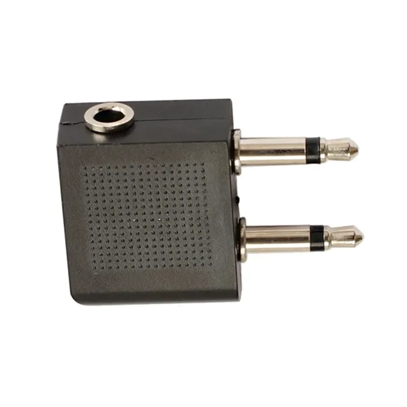 2pcs 3.5 mm to 2 x 3.5 mm Airplane Headphone Audio Jack Plug Adapter GDeals