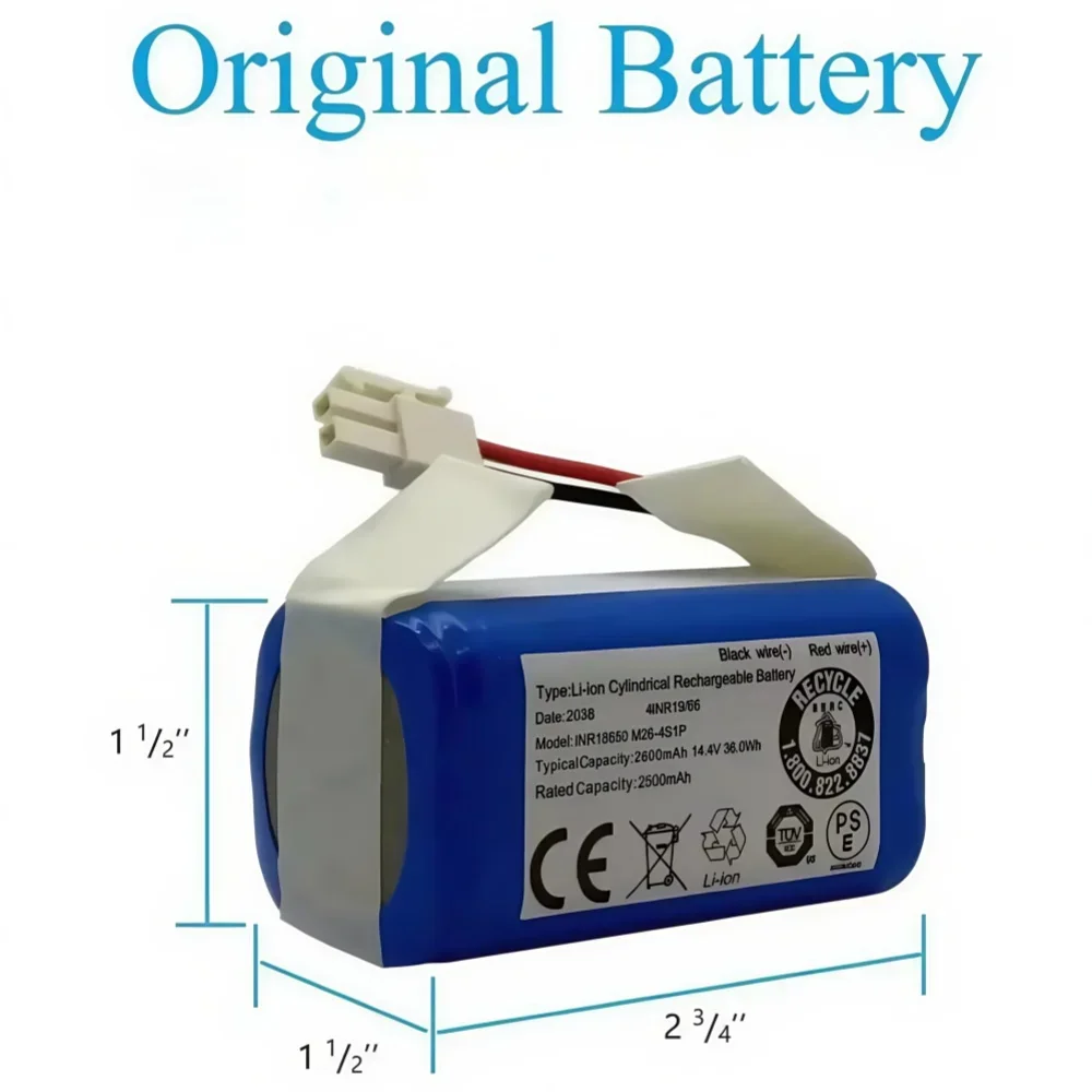 

14.4V 2600mah Rechargeable Lithium Battery For ILIFE A4s A6 V7s Plus A9s W400 Robot Vacuum Cleaner INR18650 M26-4S1P Batteries