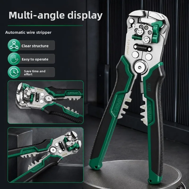 Electrician Multifunctional Wire Stripper Pliers Cable Cutter Crimping Tool for Stripping Cutting Crimping Electrical Work