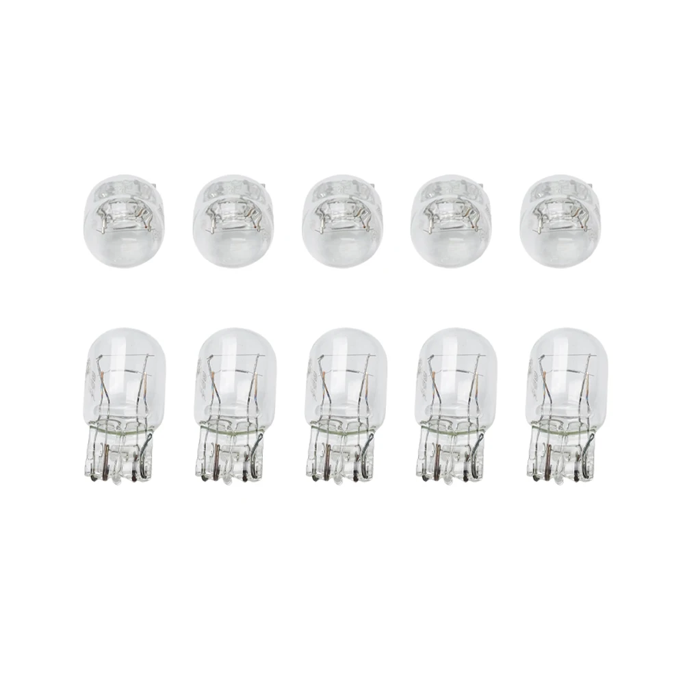 10Pcs T20,7443,7440 Signal Lights W21/5W Brake Tail Light Bulbs Auto Halogen Lamp Marker Wedge License Plate Light Bulbs