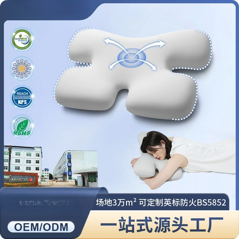 Cervical spine pillow Neck Home dormitory special-shaped pillow Memory polyester cotton shoulderSide sleeping pillow