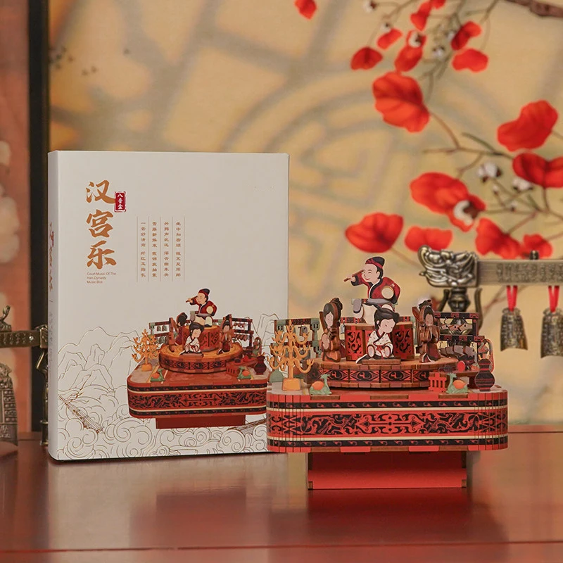 

Набор для самостоятельной сборки музыкальной шкатулки в стиле династии Хань, с механическим музыкальным механизмом, настольный декор, подарок на день рождения для взрослых и детей