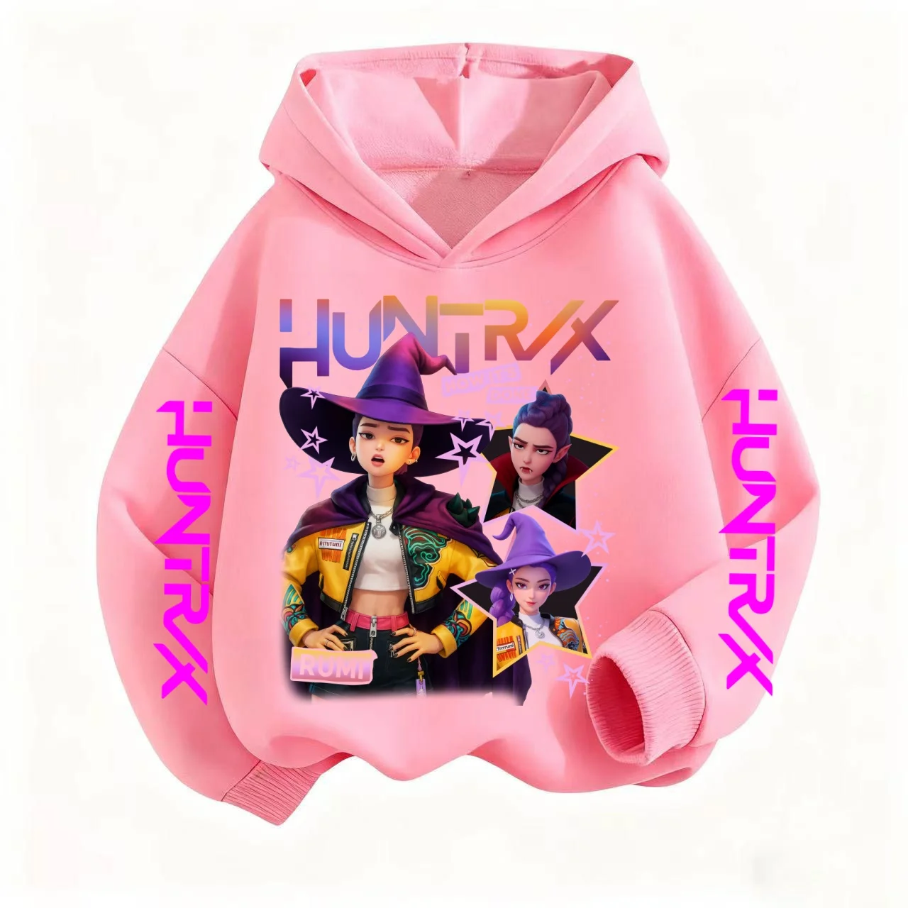 الساحرة هنتر مجموعة زوي تأثيري حلي الفتيات المرأة هالوين ملابس تنكرية للحفلات شيطان هنتر المعبود فتاة مجموعة الأرجواني هوديي غير رسمي