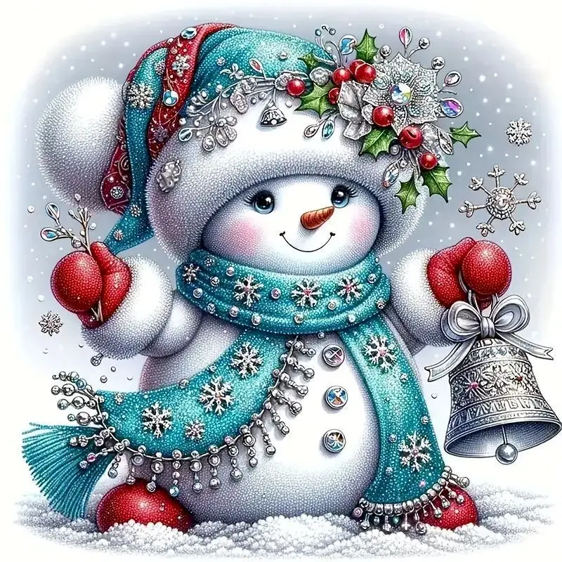 

GATYZTORY 5D Diamond Painting Snowman Full Square Art Rhinestone DIY Diamond Embroidery Winter Cartoon Handicraft Christmas Gift
