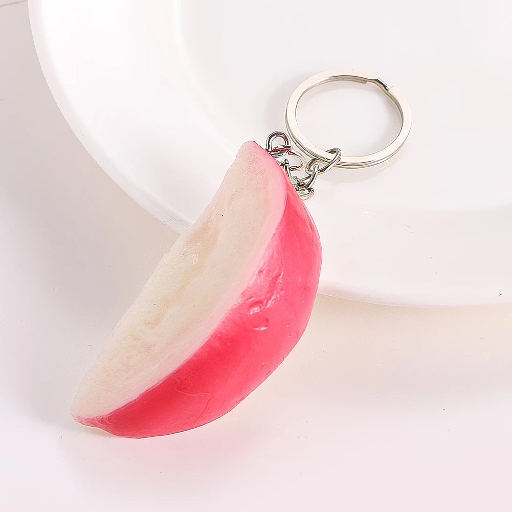 애플 블록 모델 참 사진 소품, 시뮬레이션 과일 키 체인, 배낭 자동차 키 장식 액세서리, 쥬얼리 선물