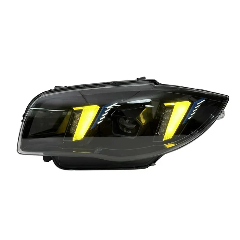 -For Tianxi Upgraded 20W LED Headlight Assembly Fang Style Dual Color DRL for 1 Series E87 04-11^
