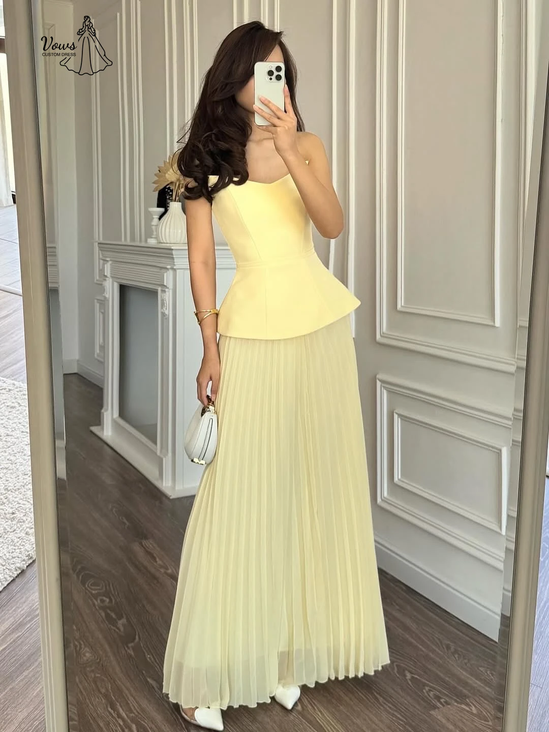 Vows エレガントガウン ラインA エレガントなイブニングパーティードレス レディース カスタムメイド オフショルダー シフォン ボールガウン ドレス ローブ ソワレ