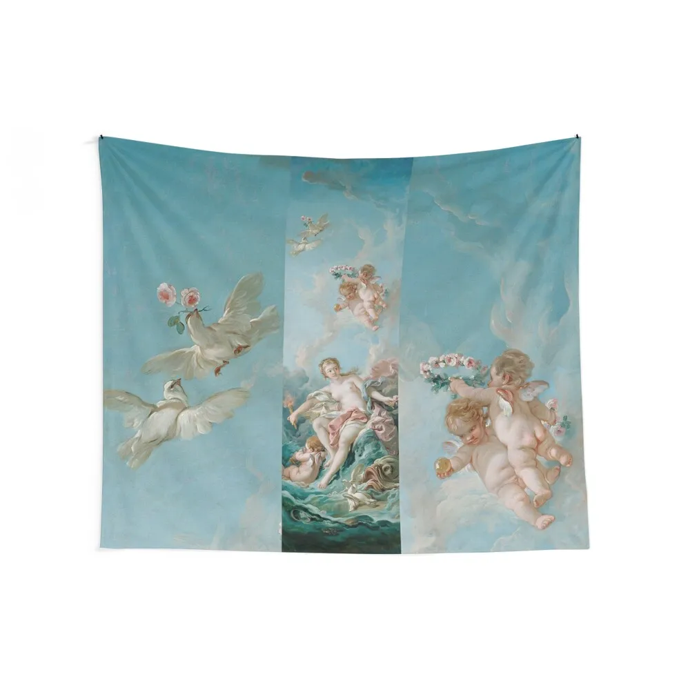 VENUS ON THE WAVES ,White doves and Cupids by Boucher Tapestry Home Supplies Wall Decoration Items Tapestry