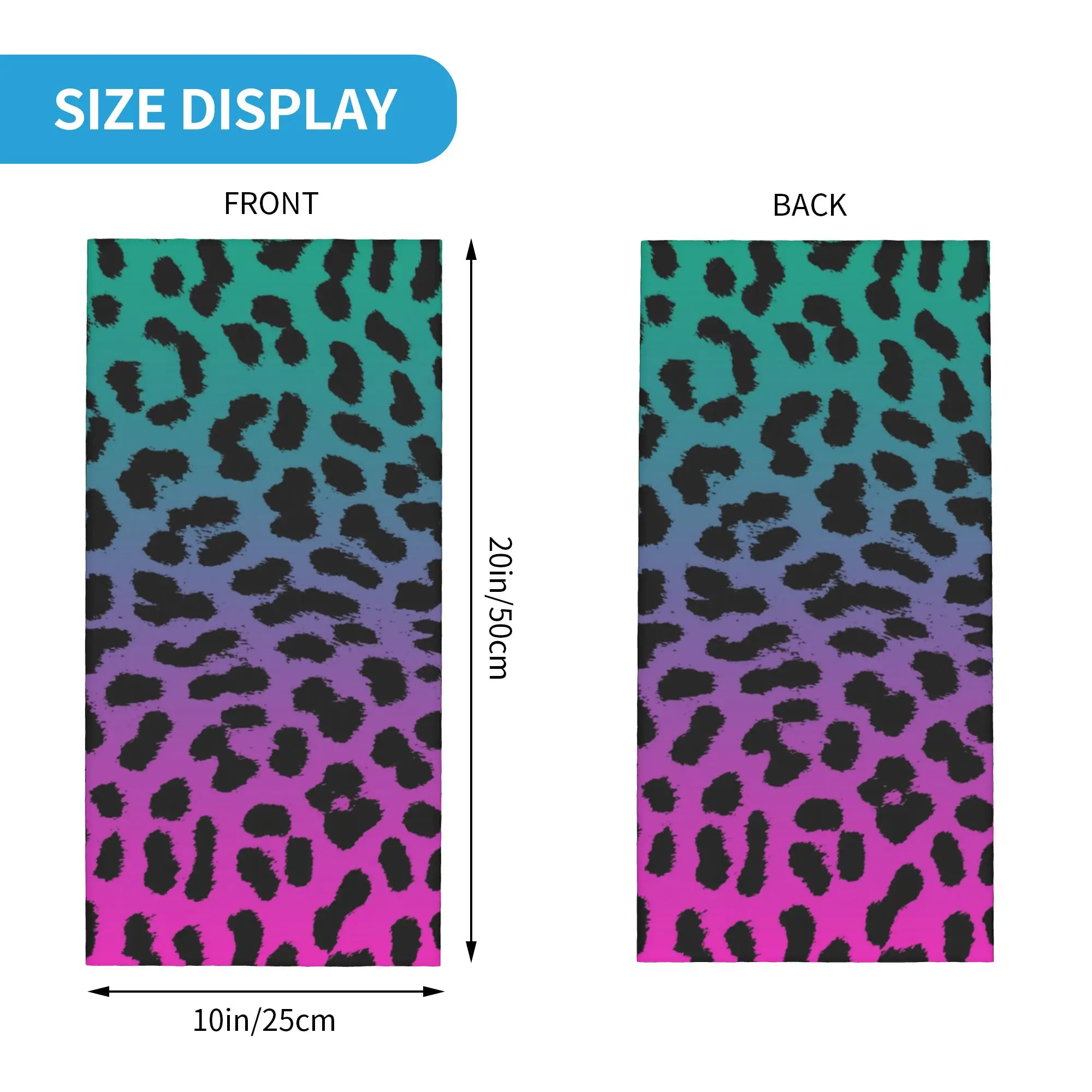 Cheetah Pattern In Unicorn Rainbow Colors Leopard Bandana Neck Gaiter Running Women Wrap Scarf  Headband Warmer Face Scarf Cover