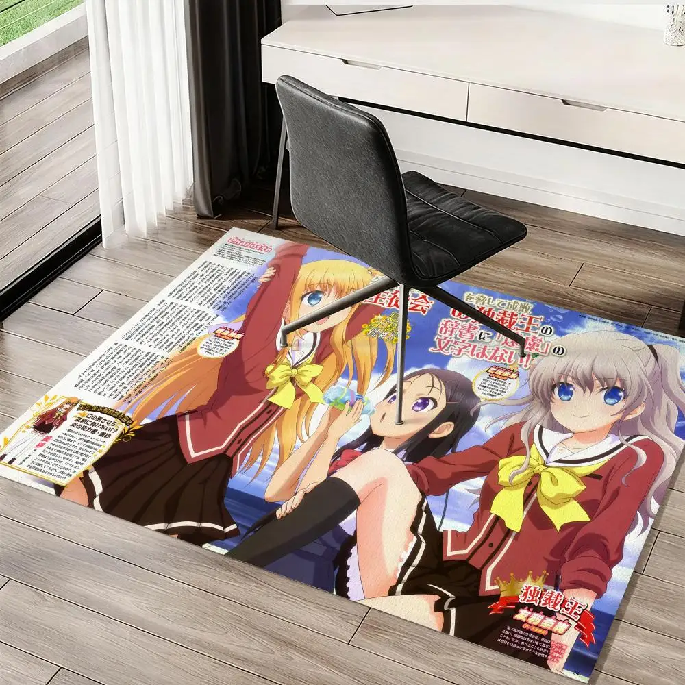 C-Charlottes Cute sexy anime Floor Mat Soft Thickened Non-Slip Door Mat for Living Room Home Decor Flannel Rugs