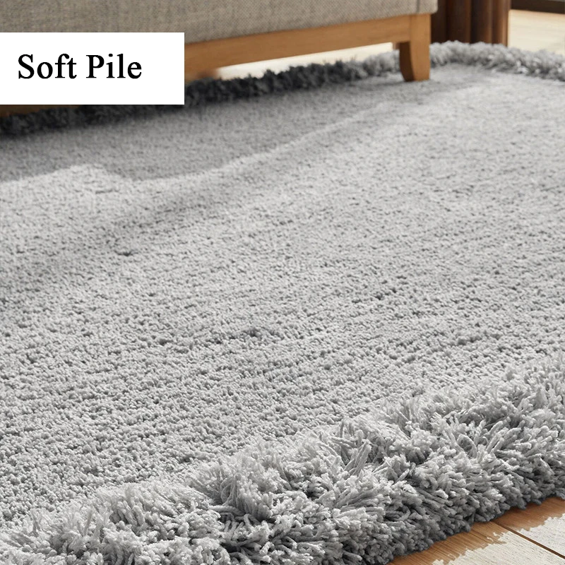 Modern Grey Ins Carpet Living Room High-end Minimalist Thick Soft Bedside Rug Floor Nordic Solid Color Plush Carpet Bedroom