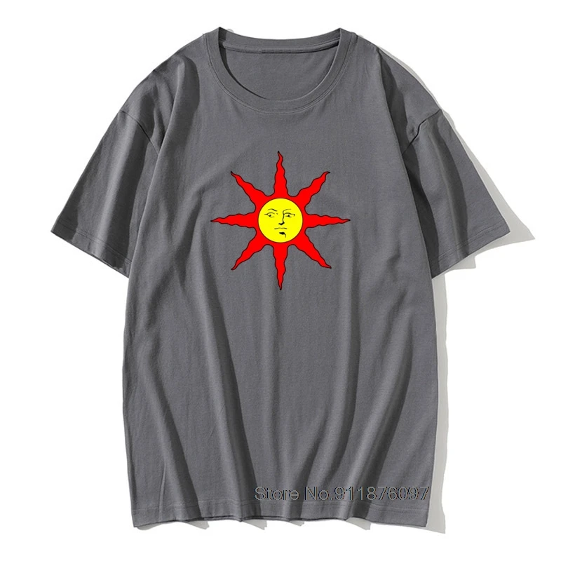 Dark Souls Solaire Of Astora Tshirt Men Praise The Sun Bloodborne Game Humor Pure Cotton Crewneck T Shirt