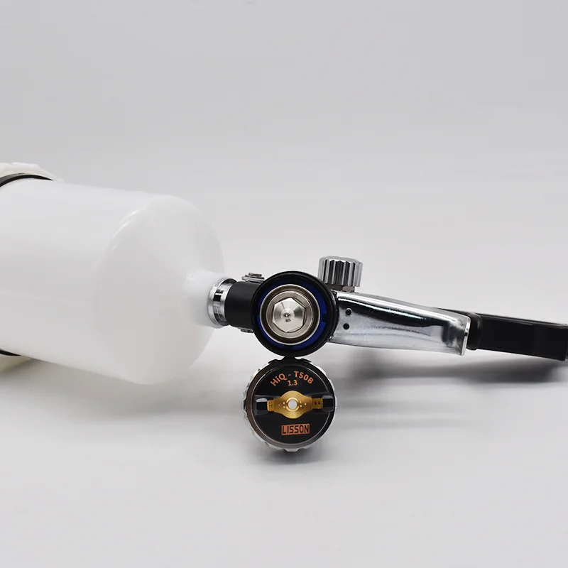 T50B Air Spray Gun 1.3mm Caliber Durable Gravity Feed Painting Tool Ideal for Car Body Repair Furniture Finishing and General In
