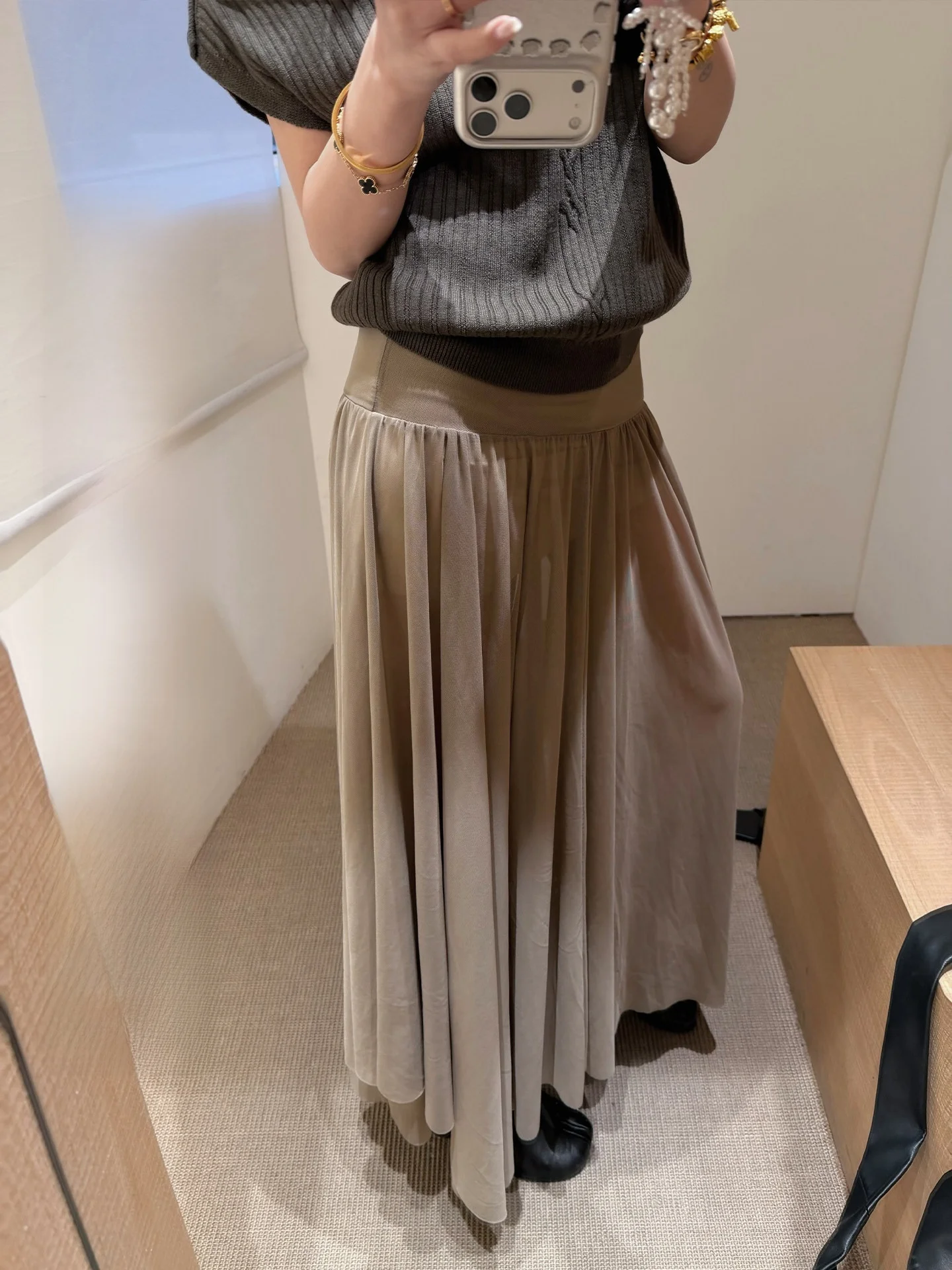 

Асимметричная сетчатая юбка с высокой талией из нейлоновой ткани, микроэластичная, А-силуэт, миди, для молодых женщин, весенний сезон, корейский стиль