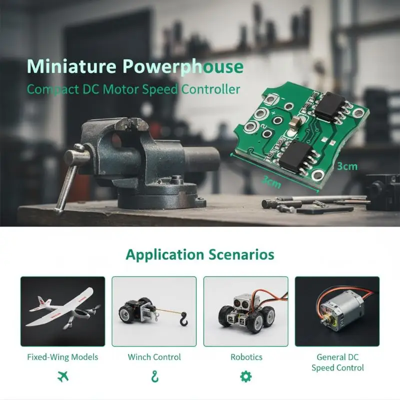 3A Brushed Motor Speed Controller Micro Motor Drive Module Mini DIY Bidirectional Forward Reverse Brushed ESC