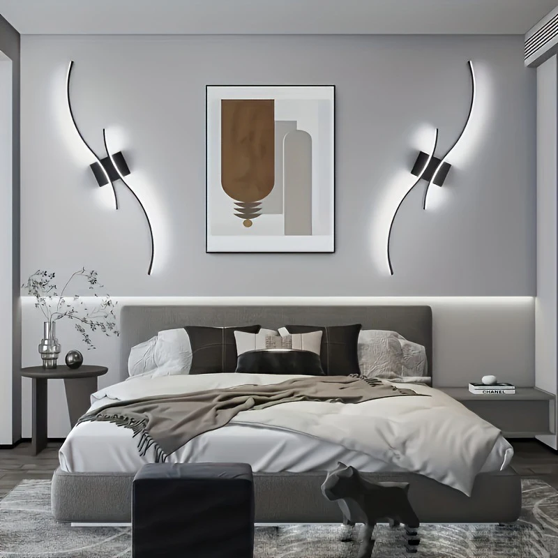 Modern Bedroom LED Wall Lamps for Corridor Aisle AC85-265V Aluminum LED Wall Lights Wall Sconce for TV Background Interior Lamp