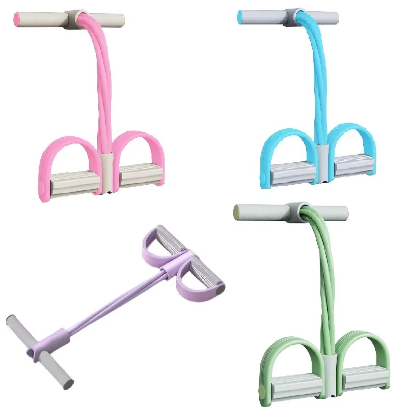 4/6-Tube Tensioner Multi-Functional Household Fitness Yoga Abdominal Strengthening Elastic Band Tension Rope Sit-Up Assistive