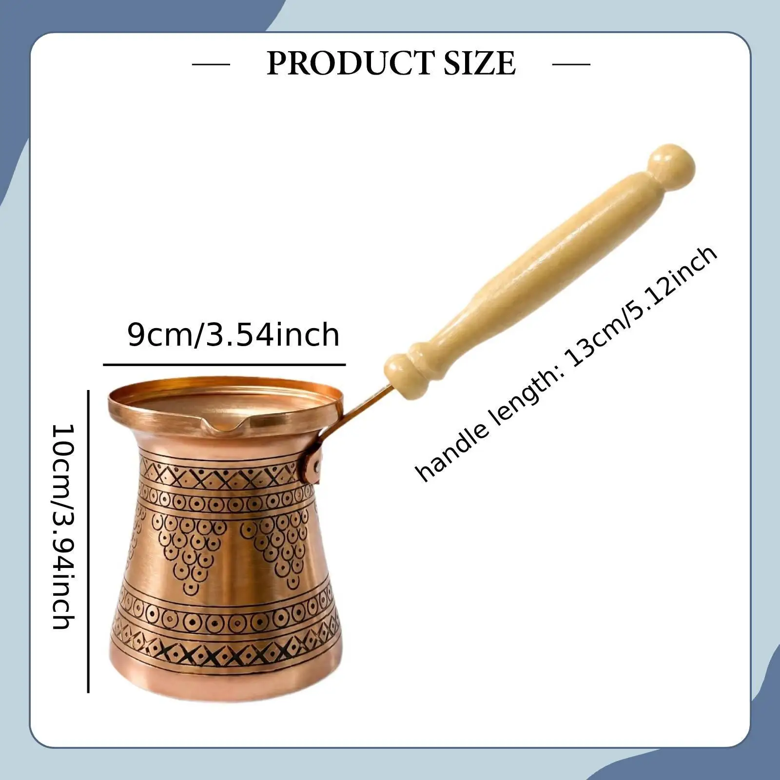 Turkish Coffee Pot Thick Small 400ml Handmade Stovetop Coffee Maker Teapot with Wooden Handle for Office Home Bar Cafe Kitchen view 5