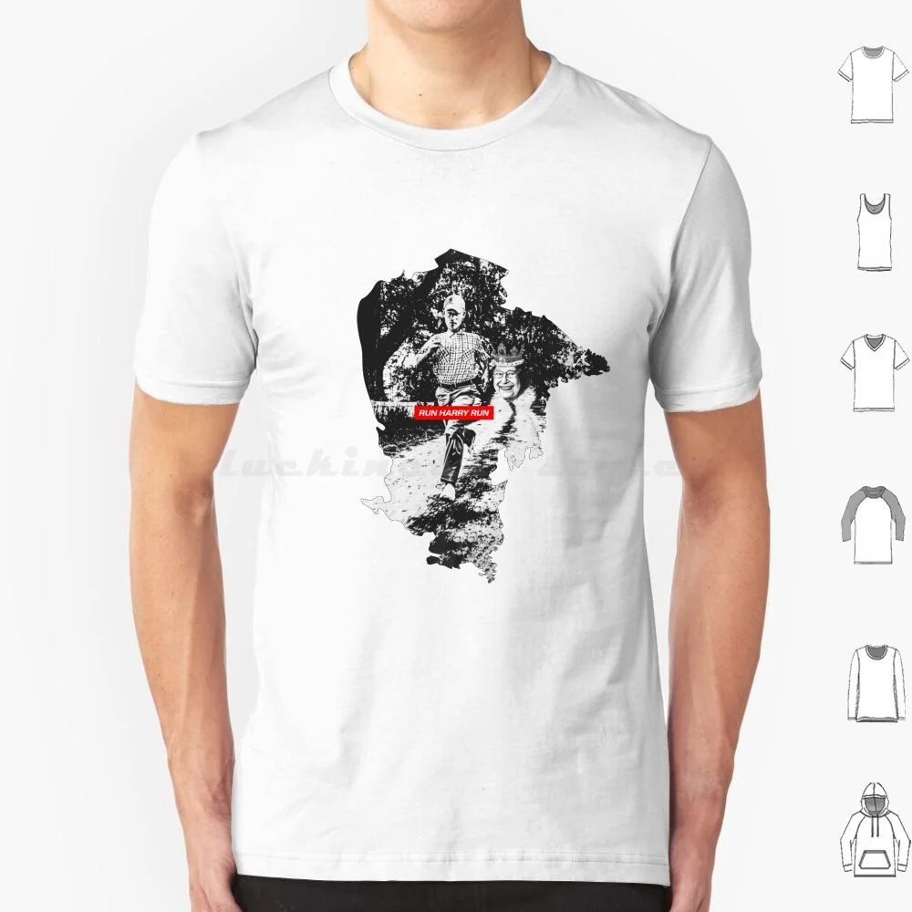 Run Harry Run , Prince Harry Royal Escape T Shirt 6xl Cotton Cool Tee Funny Parody Humor Comedy Royal Escape Escape Prince