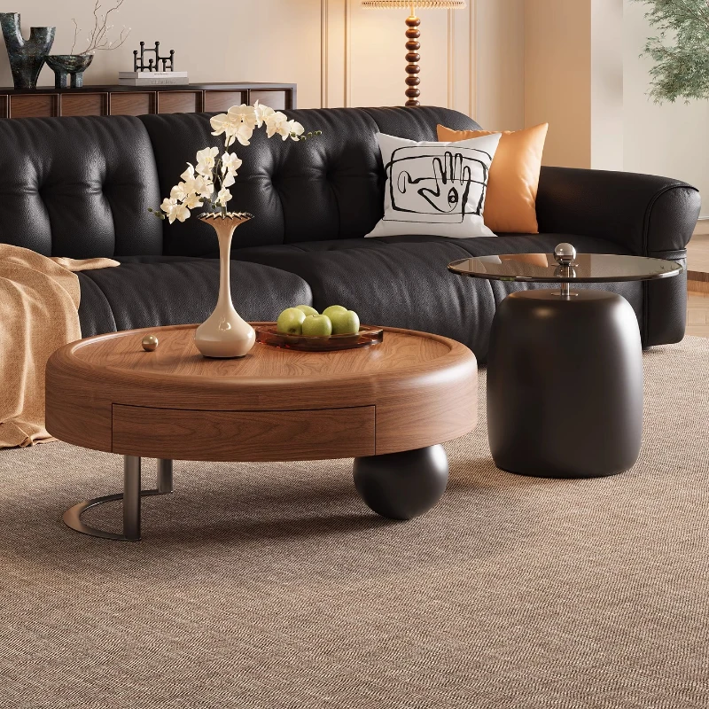 

Luxury Designer Coffee Table European Style Round Modern Coffee Table Japanese Minimalist Muebles Para Hogar Home Furniture