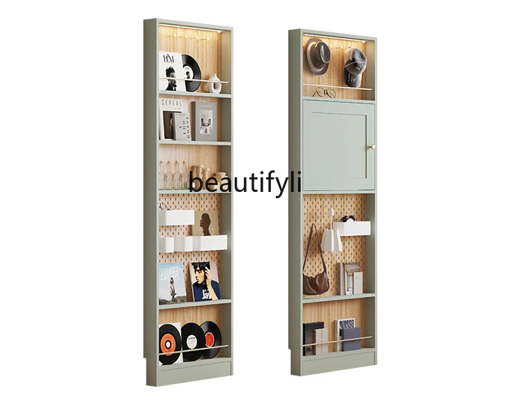 American-Style Thin behind the Door Solid Wood Wire-Wrap Board Storage Cabinet  Assembled Cabinet Jewelry Cabinet Floor