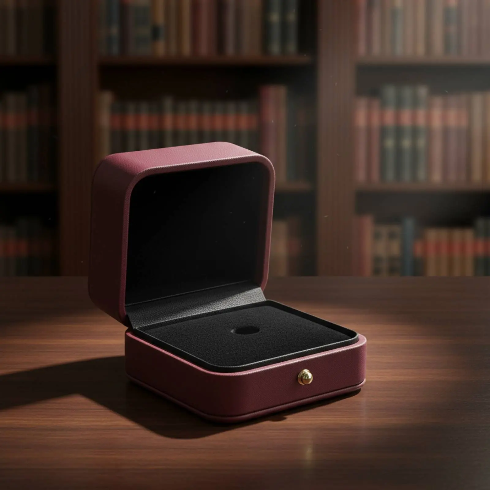 PU Leather Token Box Hinged Lid Brooch Storage Box Leather Medal Holder Secure Clasp Single Coin Display Case Scuff Resistant