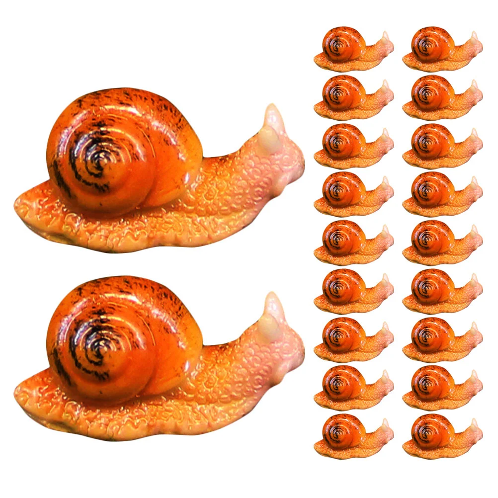 

20 Pcs Snail for Decor Ornament Modelling Adornments Ornaments Garden Animal Figure