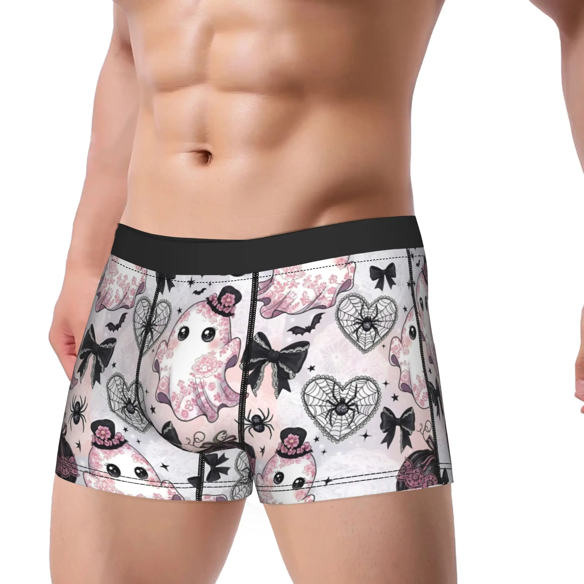 Printed Boxer Cute Ghosts Pumpkin Spiderwebs Shorts Panties Briefs Men Underwear Halloween Breathable Underpants for Male