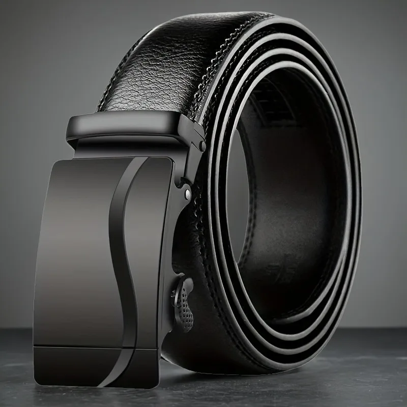 Men Belt Leather Belt Metal Alloy Automatic Buckle Brand Luxury Design Waist Belts for Men Strap Male