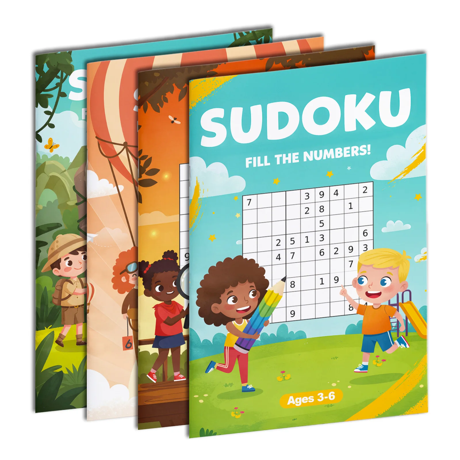 Kids Early Education Sudoku Puzzle Book, Brain Teaser Logic Game Workbook, Number Reasoning Training Book for Toddlers