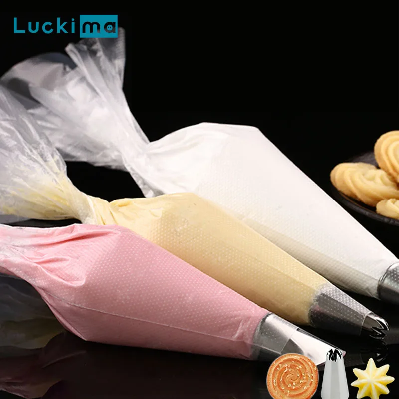 

100pcs Thicken Disposable Pastry Bag Small/Large Size Piping Bag for All Size Nozzles Cake Cream Bag Bakeware Tool Fast Shipping