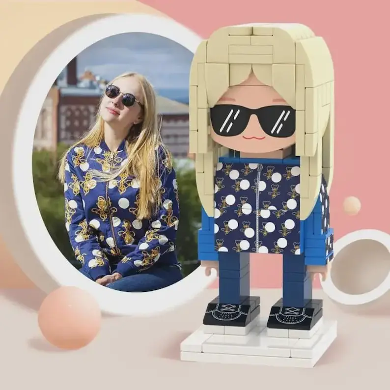 

DIY Custom Photo Brick Figure Personalized DIY Mini Block Toy Unique Gift for Family and Friends Birthday,Build Your Own Gift