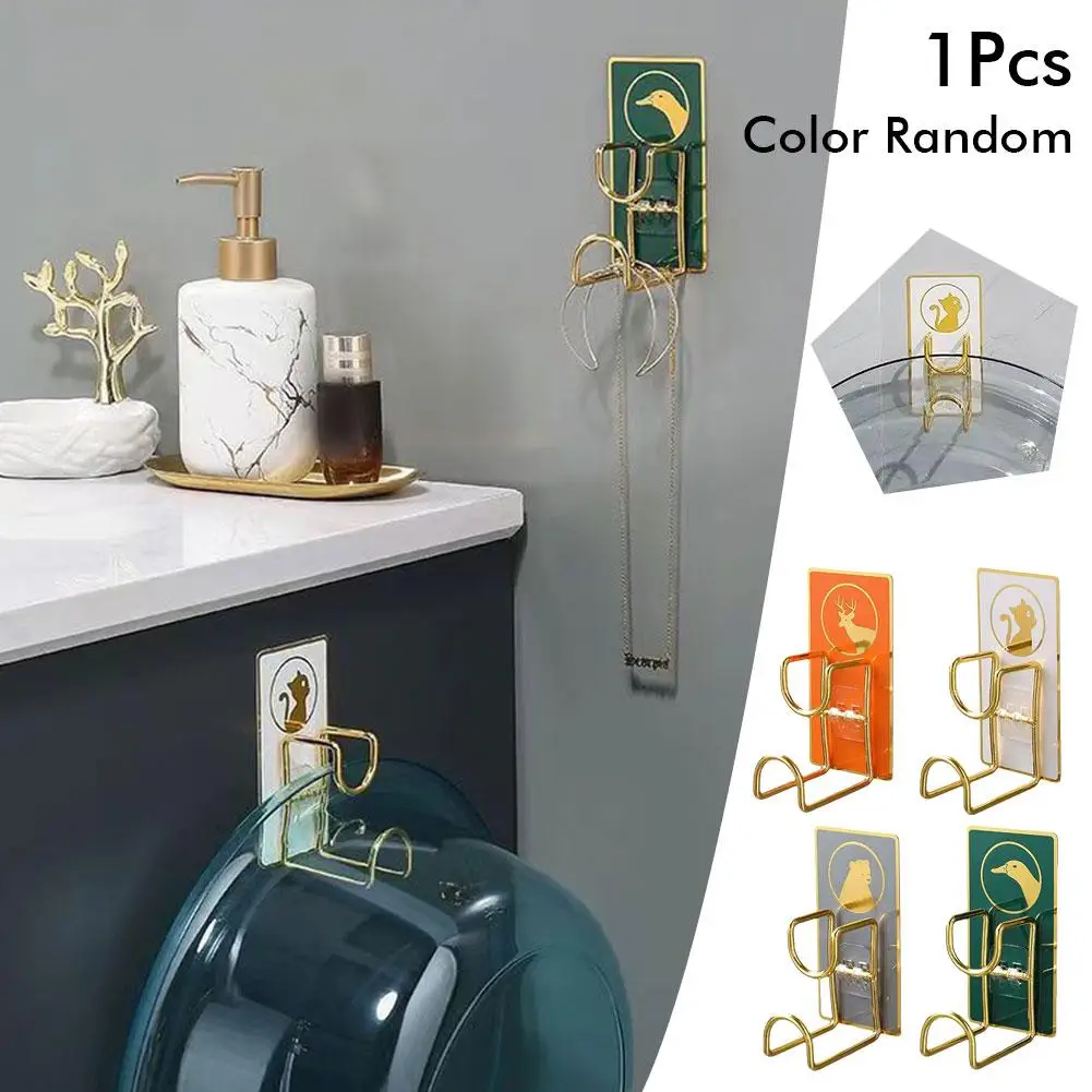 Basin Rack Wall-mounted Punch-free Hook Kitchen And Rack Cartoon Load-bearing Strong Basin Bathroom Rack Hook Storage Z3Z6