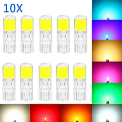 10PCS T10 W5W 194 T15 W16W Sapphire Drive-free LED Bulbs COB Interior Car Reading Lights Dome Auto Brake Lamp White 6000K Yellow